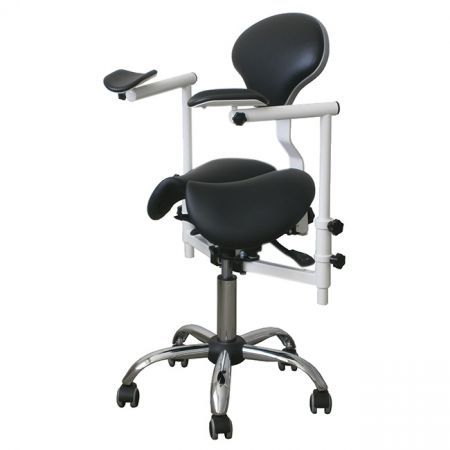 DealDent Pegas-2D - стул-седло врача-стоматолога с телескопическими подлокотниками для работы с микроскопом