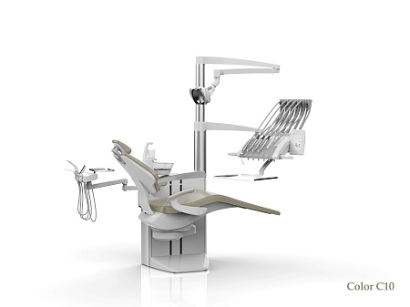 SILVERFOX 8000B SMS0 – Стоматологическая установка с верхней подачей и пневматическая система управления инструментами, подачей воды и воздуха