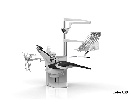 SILVERFOX 8000B SMS0 – Стоматологическая установка с верхней подачей и электрической системой управления инструментами, подачей воздуха и воды